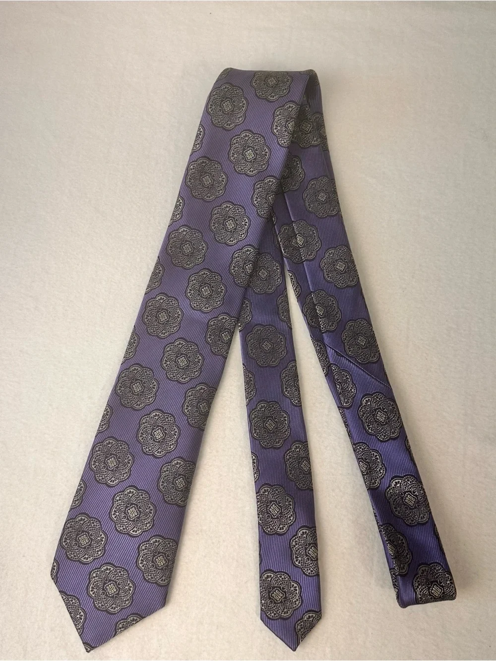 Purple Floral Medallion Men's Tie